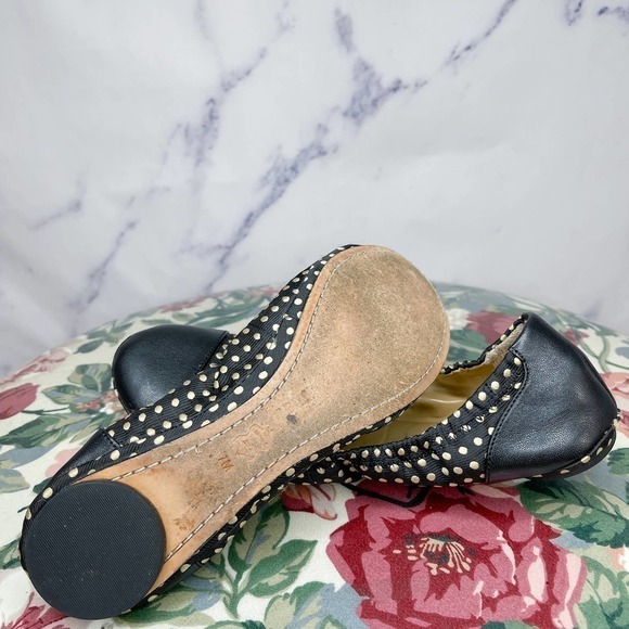 BLACK Saks Fifth Avenue | Black Polka Dot Ballet Flats | Sz 7 - Picture 8 of 14